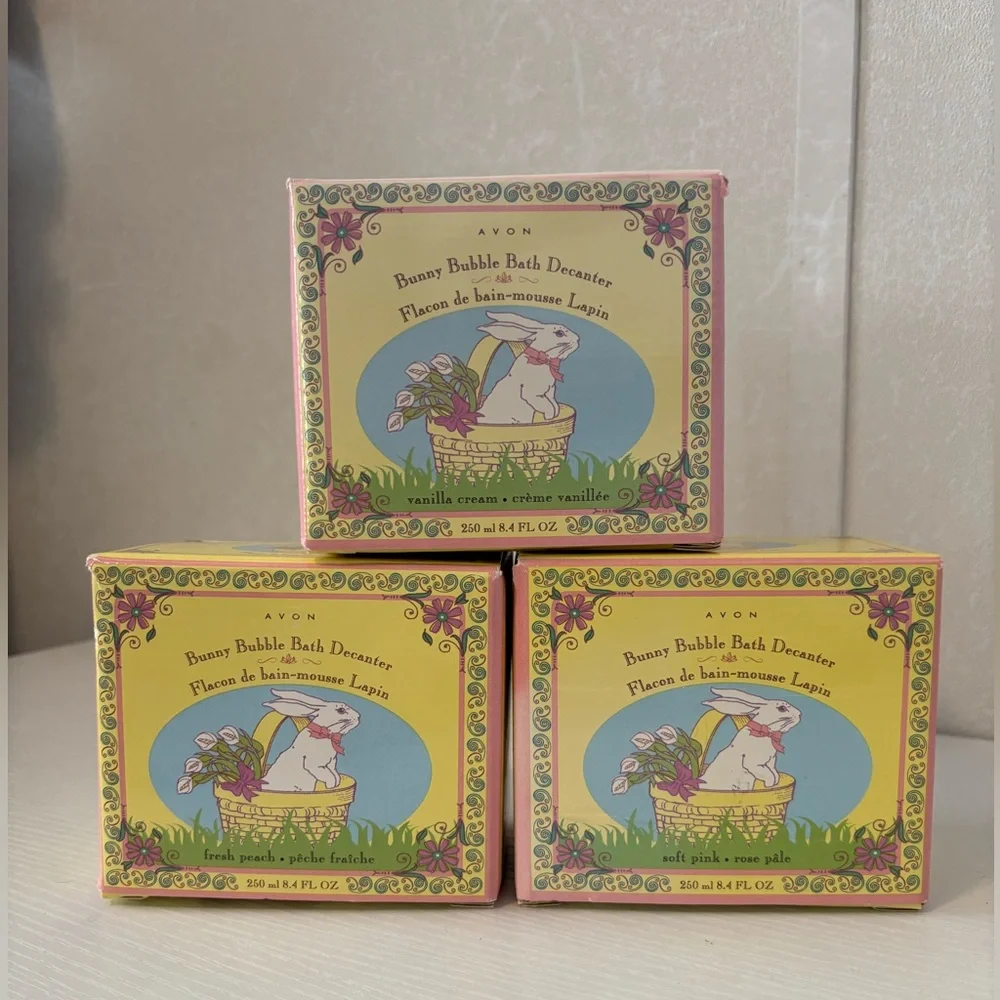 Avon | Vintage Bunny Bubble Bath Decanters - Set of Three